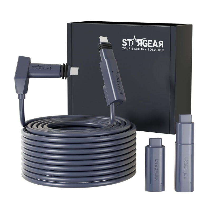 STARGEAR Starlink Cable Gen 2 32.8FT, Replacement Extension Cable Waterproof Accessories for Starlink Actuated Gen2, Starlinks Ethernet Cables Cord Power Supply Cables with End Caps - Image 1